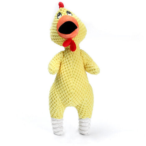 Chien en peluche, jouet en peluche pour chien en velours côtelé durable avec mécanisme de bruit en plastique en forme de poulet
