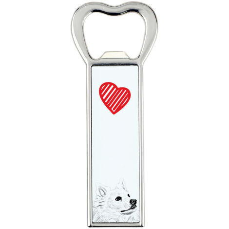 Chien esquimau américain, Spitz américain - Décapsuleur avec chien, ouvre-réfrigérateur personnalisé, cadeau unique pour un homme par Art-Dog