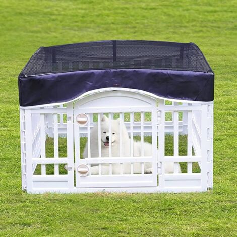 Chien Pet Parc Couverture Stylo Couverture Ombre Petit Animal Extérieur Intérieur Clôture Tente Maille Lapin Lapin Puppy Run Cage Couverture,Quadrilatère Noir de 36 Pouces，enclos et parc pour chien