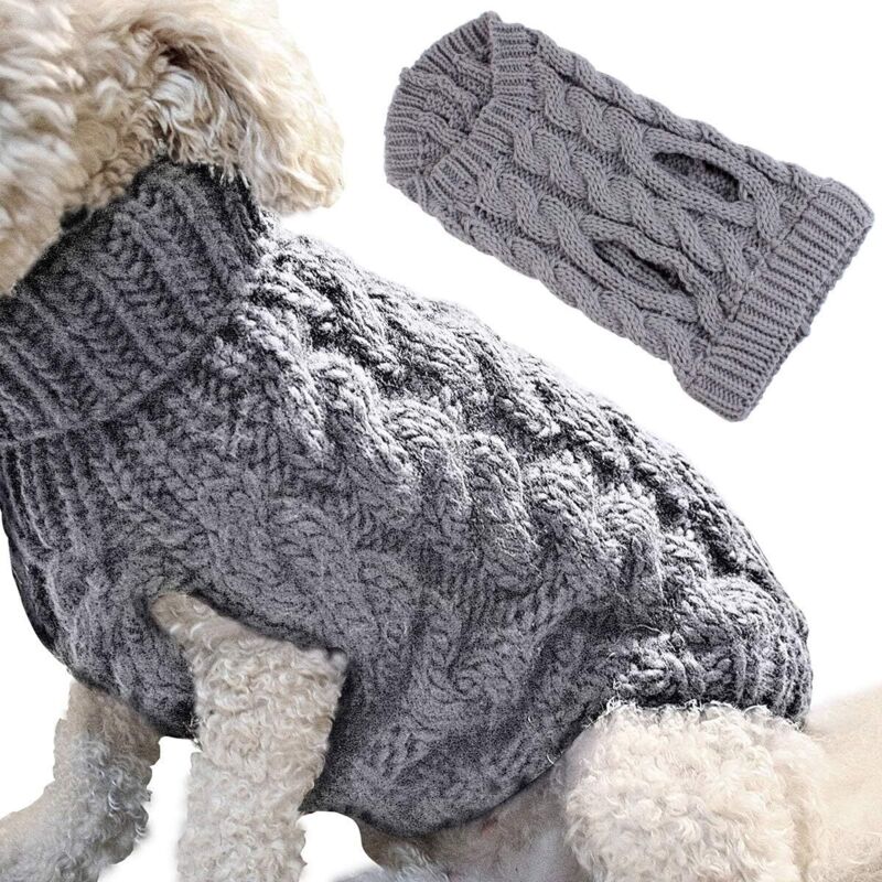 Chien Pull Gilet Manteau Chaud Animal De Compagnie Doux Tricot Laine Hiver Pull Tricoté Au Crochet Manteau Vêtements Pour Petits Moyens Grands Chiens