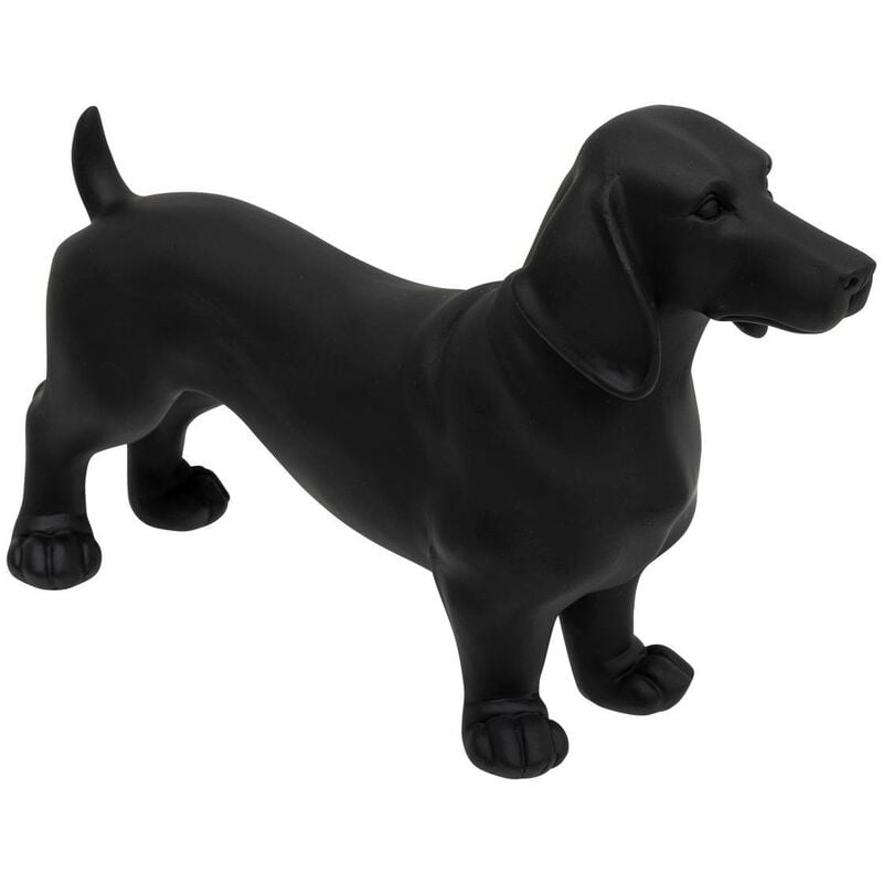 Statuette Chien résine 40x25cm noir Atmosphera créateur d'intérieur