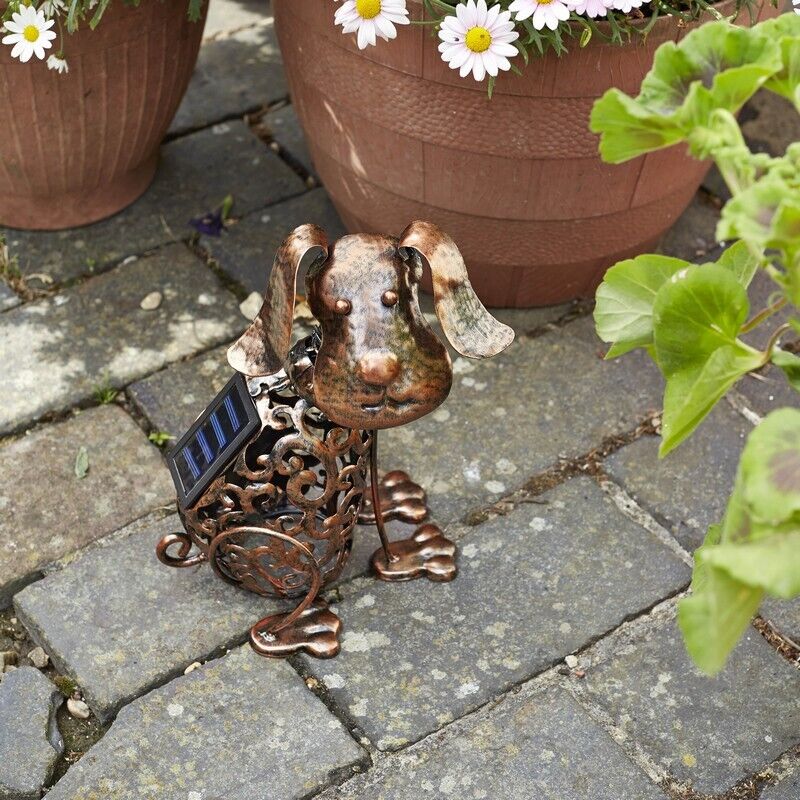 Garden Mile - Chien solaire métal lumineux