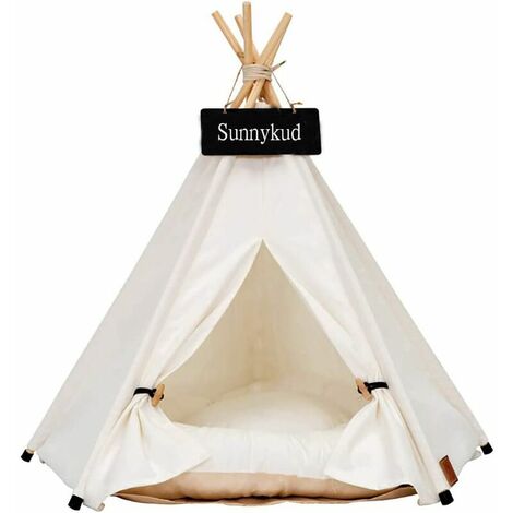 Chien Tente tipi pour Animaux De Compagnie avec Coussin Lavable Amovible Tentes Sweet House Pet Dog Jouer Tente