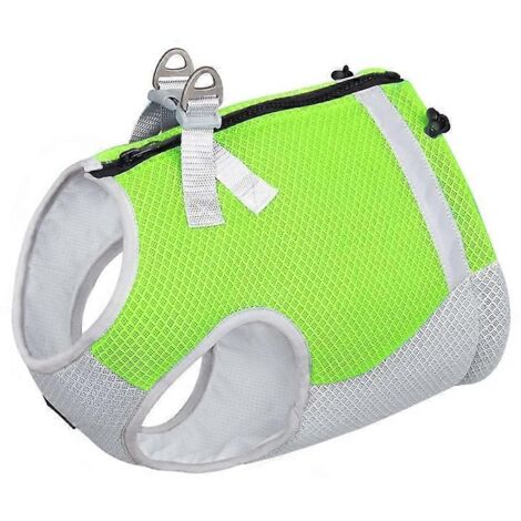 Chien Vêtements Rafraîchissants, Gilet Frais à Séchage Rapide pour Chien, Tenue d'Été Extérieur avec Harnais, Taille M, Vert.