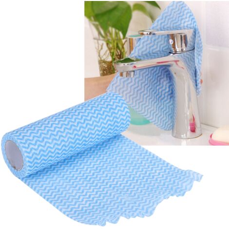 Chiffon à Vaisselle NonTissé Jetable - Serviette Absorbante Bleue pour Cuisine