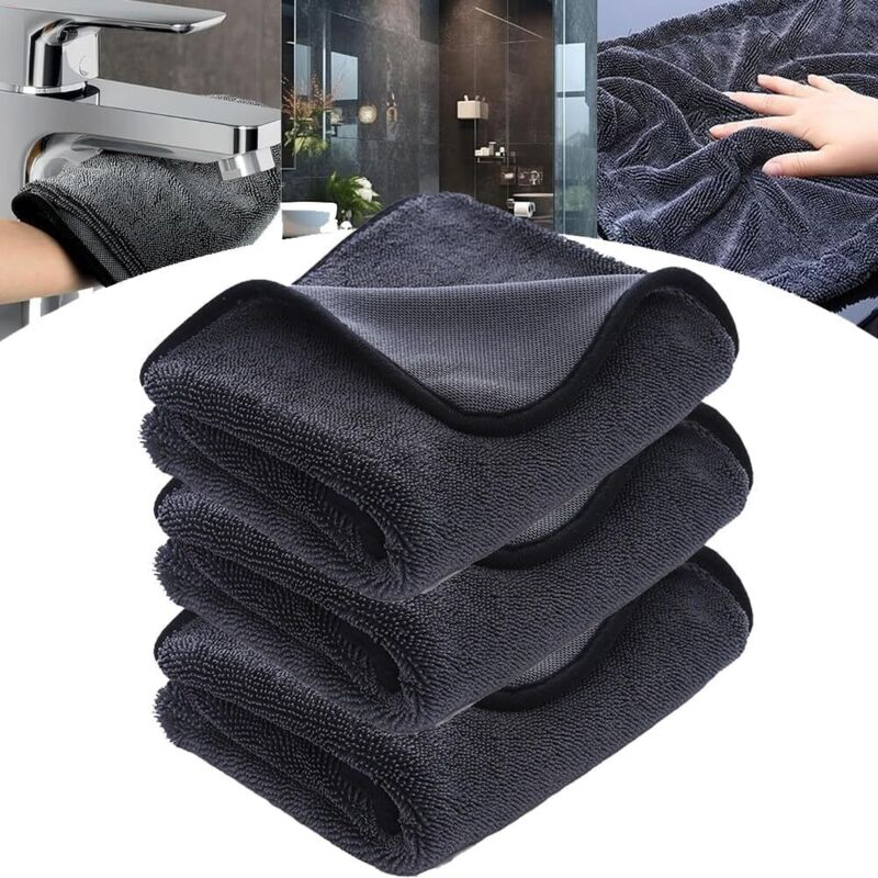 Chiffon De Nettoyage, Chiffon Micro Fibre xxl, Plus Absorbants, Non Pelucheux, pour Cabine De Douche, Voiture, Maison(40 60cm) (3)