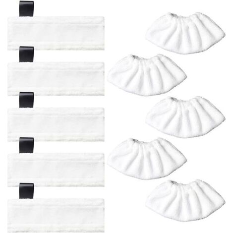 Chiffon de nettoyage de rechange pour nettoyeur à vapeur Karcher EasyFix SC2, SC3, SC4, SC5. 5x Cleaning cloth + 5x Cloth cover