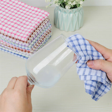 Chiffon de nettoyage doux en coton éponge, 6 pièces, pour serviettes de bureau, Microfibre absorbante et antiadhésive,CHINA,B
