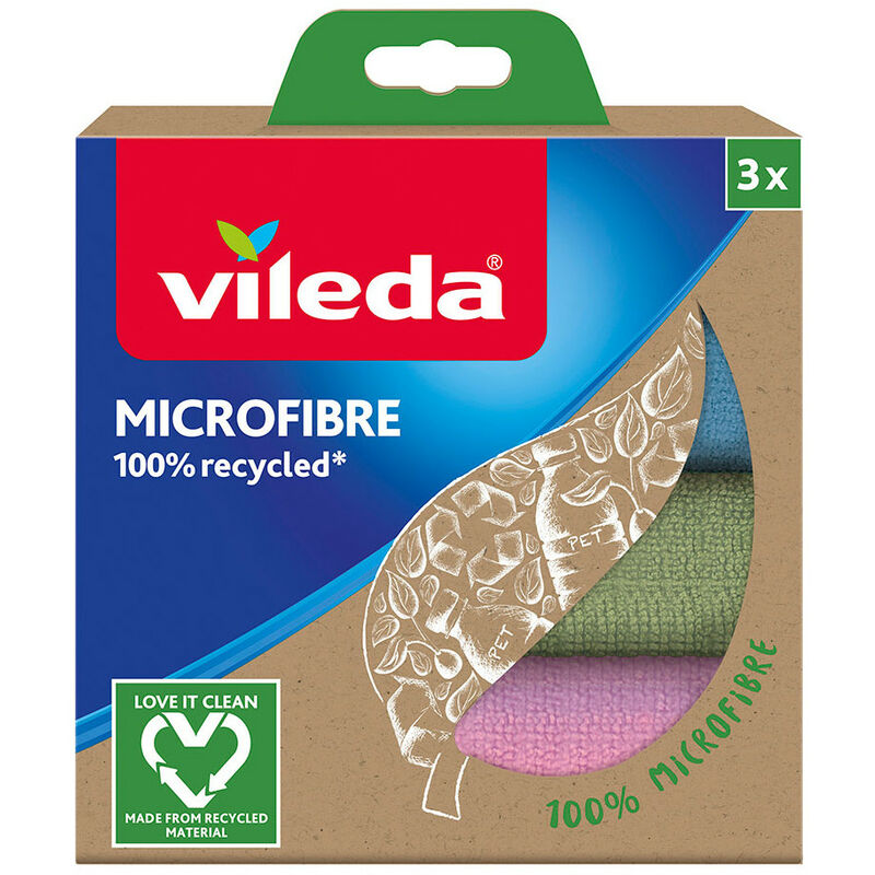 Chiffon En Microfibre 100% Recyclé 3 Unités 168310 Vileda