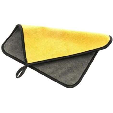 Chiffon en microfibre pour lavage de voiture serviette de nettoyage séchage chiffon accessoires Black