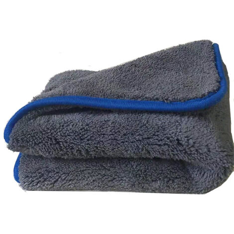 Chiffon en Microfibre Voiture，1200GSM Chiffon de Polissage， Pièces Microfibre Sechage Voiture - Super Absorbant Ne Laisse Pas De Taches d'eau, 40x40cm Bleu, 1pc-Fei Yu
