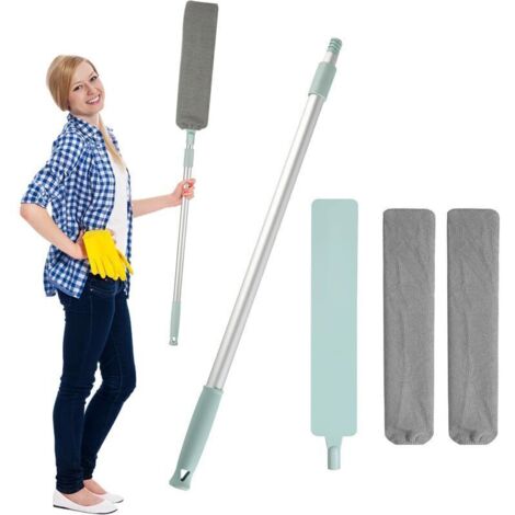 Chiffon, microfibre et lingette，Plumeau de nettoyage manuel Groove Gap Clean, nettoyeur de fente télescopique, Magic Microfibre Duster Artefact, balai ménager flexible pour la saleté, les cheveux et l