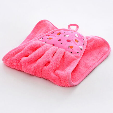 Chiffon Microfibre pour Nettoyage de Cuisine et Salle de Bain, Serviette Accrochable Rose