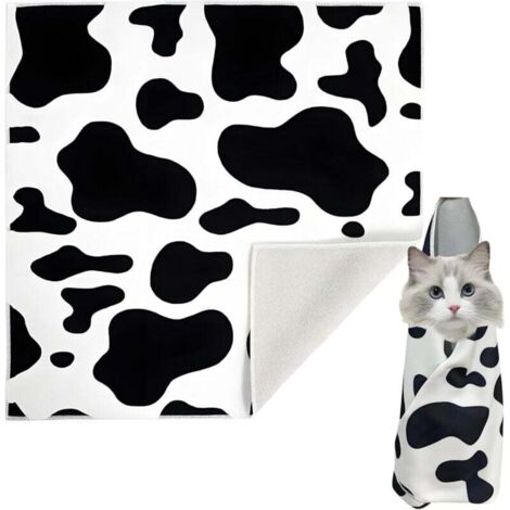 Chiffon pour chat couleur vache 45CM45CM 1 paquet de toilettage pour chat paquet pour chat dispositif de retenue pour chat pour la coupe des ongles