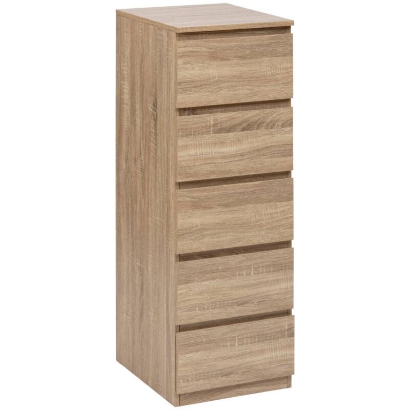 Chiffonier 5 tiroirs effet bois naturel - 5five