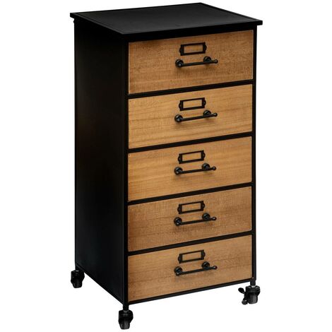 Chiffoniera nera baris 5 cassetti - Atmosphera créateur d'intérieur