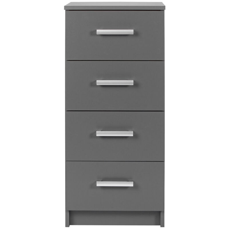Chiffonnier 4 tiroirs 41,2x40x91,5 cm gris foncé - rossi