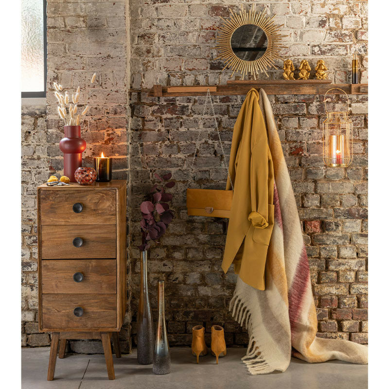 Commode Lora 4 tiroirs manguier 40x40x88cm