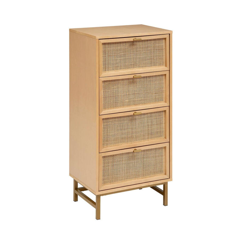 Chiffonnier 4 Tiroirs Cannage 'Rayo' 107cm Naturel