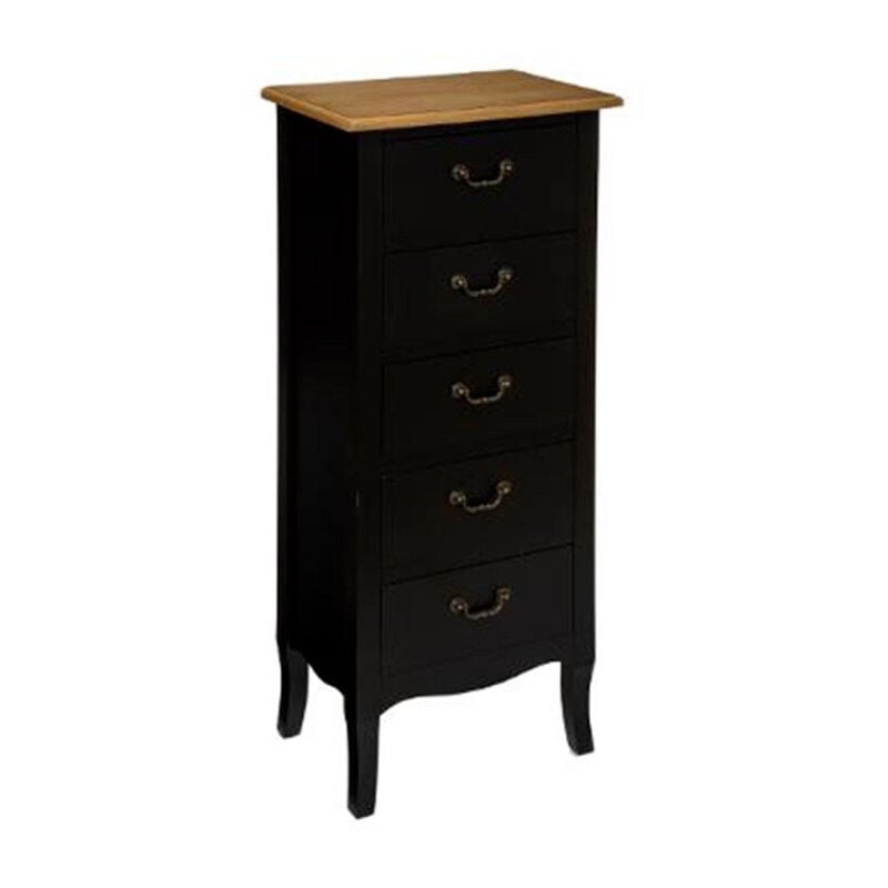 Chiffonnier 5 Tiroirs 'Chrysa' 113cm Noir