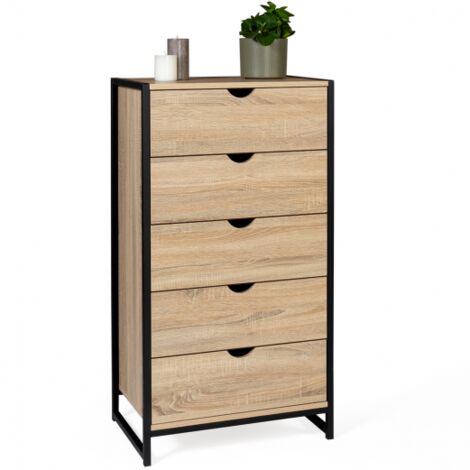 Chiffonnier 5 tiroirs commode DETROIT design industriel