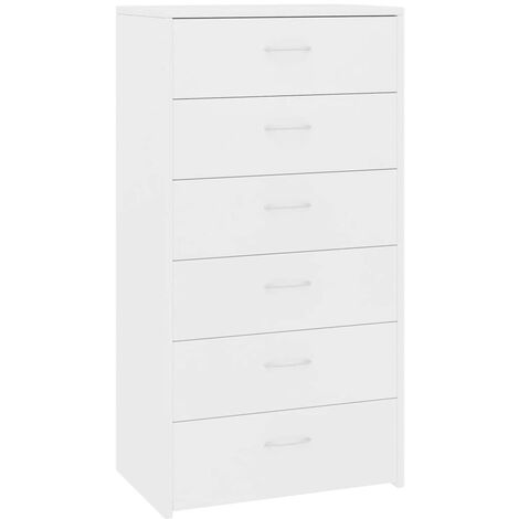 Chiffonnier 6 tiroirs Blanc 50x34x96