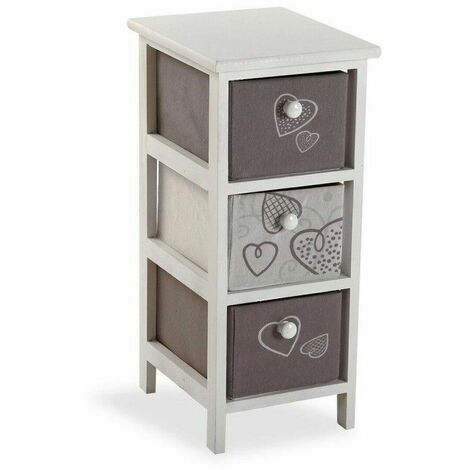 Chiffonnier Caisson à Tiroirs Versa Cozy 4 tiroirs Coeurs Bois MDF (30 x 72 x 25 cm)