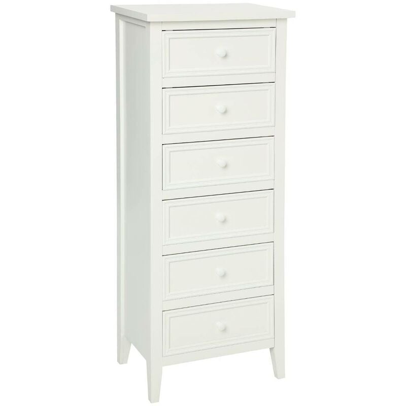 Chiffonnier Charme blanc 6 tiroirs Atmosphera créateur d'intérieur