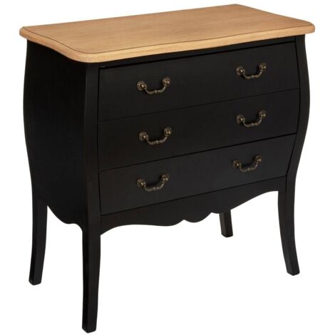 Chiffonnier Chrysa noir 3 tiroirs - Atmosphera créateur d'intérieur - Noir