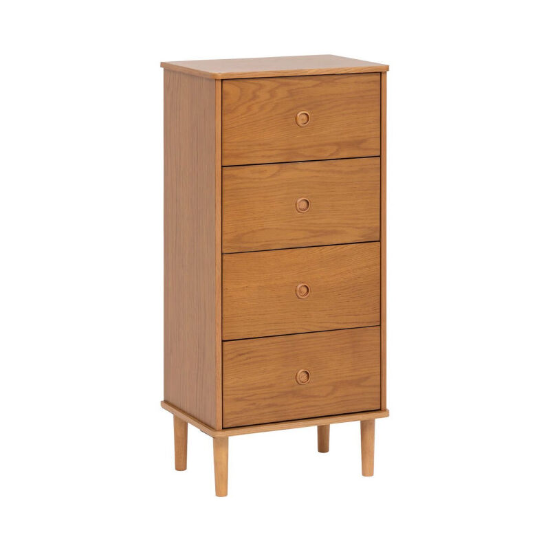 Chiffonnier en Bois 4 Tiroirs 'Charlie' 107cm Marron