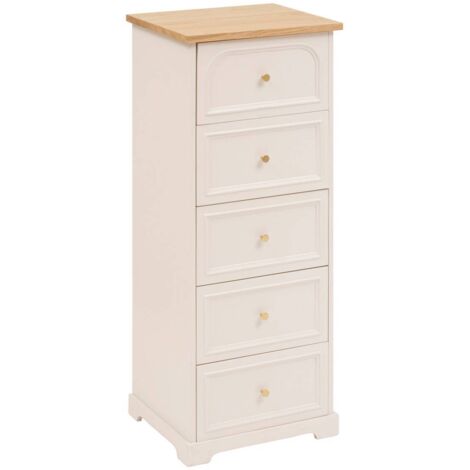 Chiffonnier Mohea ivoire 5 tiroirs - Atmosphera créateur d'intérieur