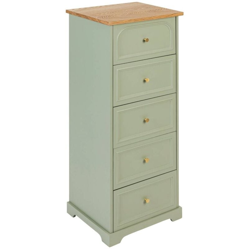 Atmosphera - Chiffonnier Mohea vert céladon 5 tiroirs créateur d'intérieur