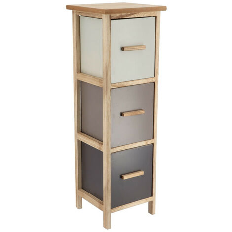 Chiffonnier petit modèle 3 tiroirs dégradé taupe - Taupe - Taupe