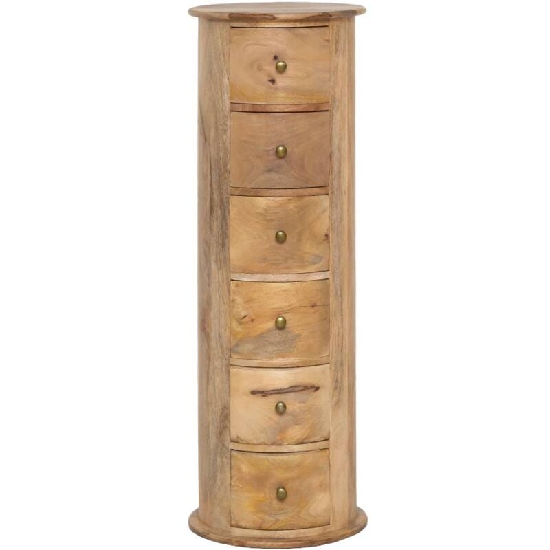 Chiffonnier rond en bois de manguier Maëva