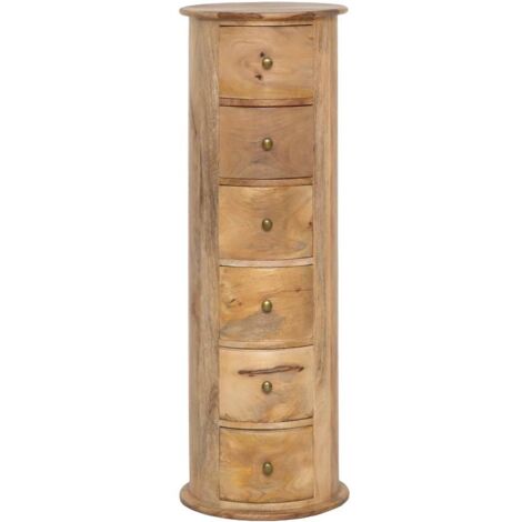 MADE IN MEUBLES Chiffonnier rond en bois de manguier Maëva