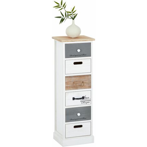 Petits meubles de chambre chiffonnier blanc laqué 6 tiroirs design tacito