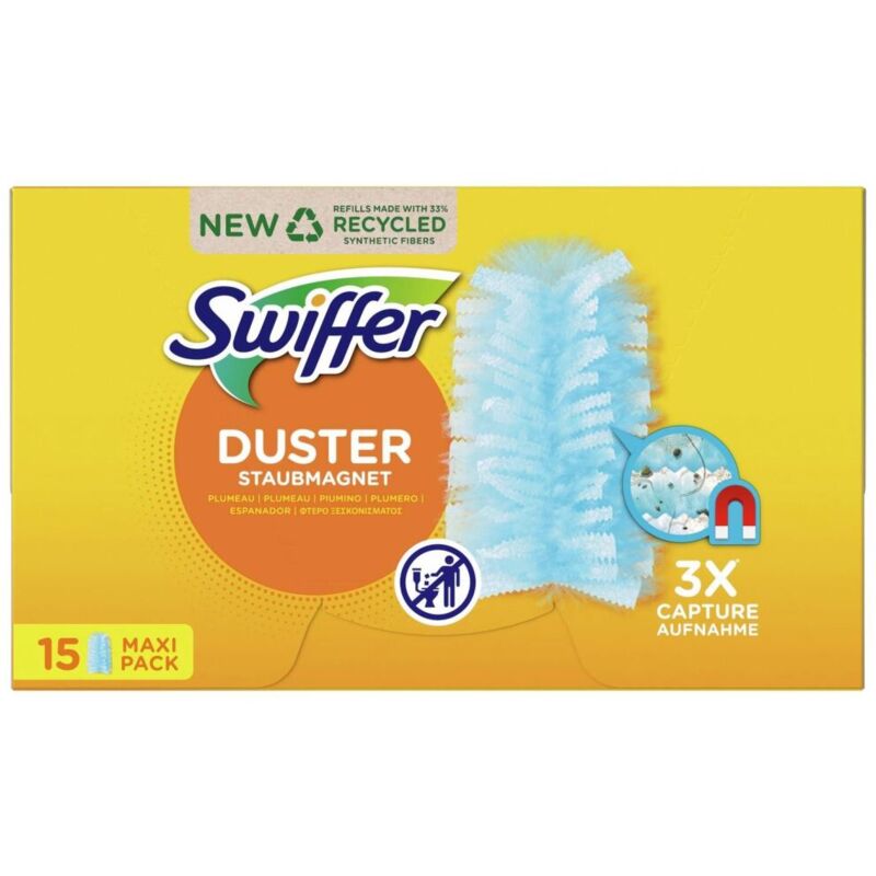 Swiffer - Chiffons anti-poussière Duster Trap and Lock 15 pièces