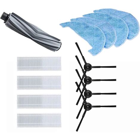 Chiffons de nettoyage + 4 brosses latérales + 4 filtres HEPA + 1 brosse centrale, pour AMIBOT Animal H2O et Animal Comfort H2O – kit d'accessoires