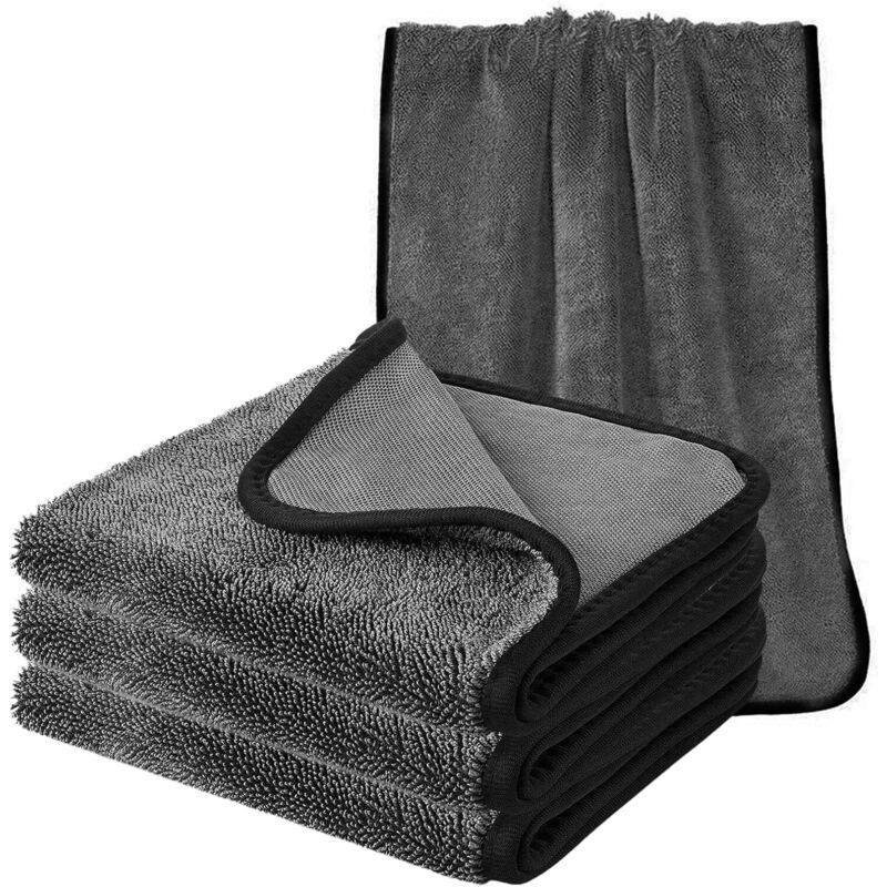 Chiffons de nettoyage pour la douche – Lot de 3 serviettes de bain en microfibre ultra-absorbantes pour un nettoyage sans effort des vitres, de la