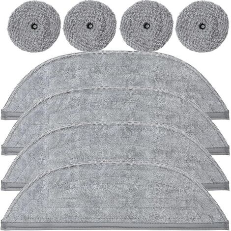 Chiffons de nettoyage pour Roborock S8 Maxv Ultra aspirateur, accessoires de tampon de nettoyage doux lavables et réutilisables, 8 pièces(4 Chiffons + 4 Chiffons à bords)