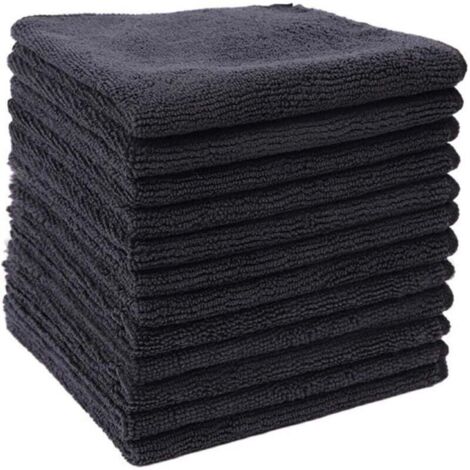 Chiffons en Fibres ultrafines Noires, Chiffon de Nettoyage ménager, Chiffon de Cuisine en Coton Polyester, Tampon à récurer(