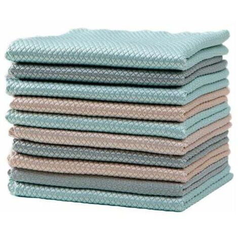 Chiffons en microfibre surdimensionnés Nano Polissage Serviette de nettoyage 25,4 x 25,4 cm Chiffons en écailles de poisson pour vitres de voiture en verre Serviette en acier inoxydable non pelucheux