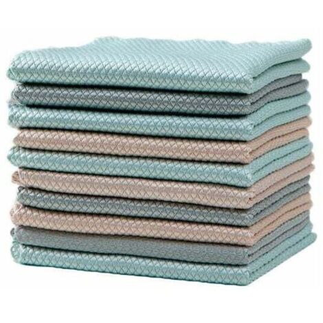 Chiffons en microfibre surdimensionnés Nano Polissage Serviette de nettoyage 25,4 x 25,4 cm Chiffons en écailles de poisson pour vitres de voiture en verre Serviette en acier inoxydable non pelucheux