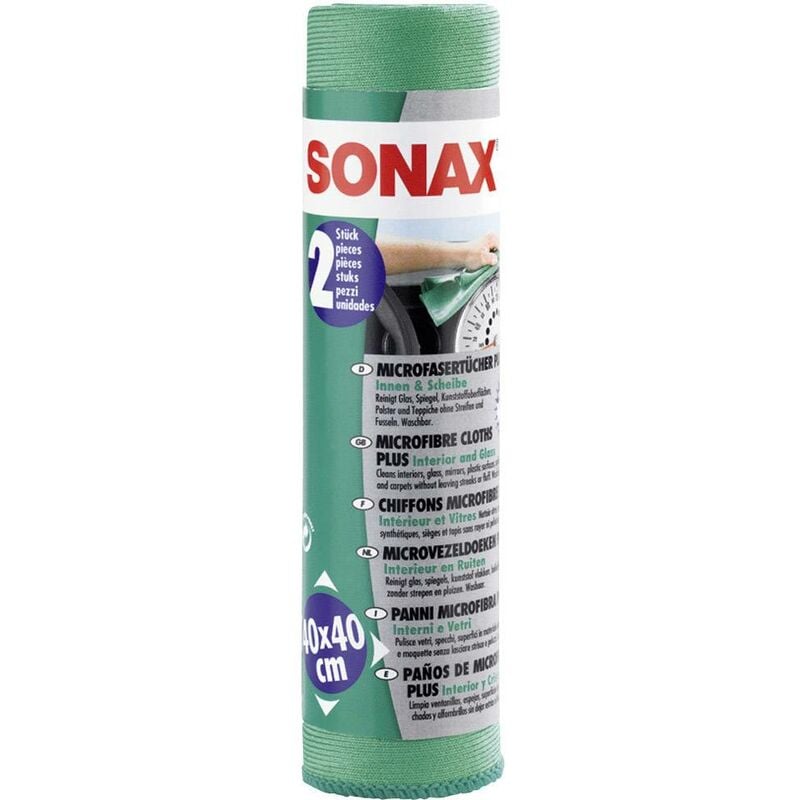 Sonax - Chiffons microfibre Plus intérieur et pare-brise C68298