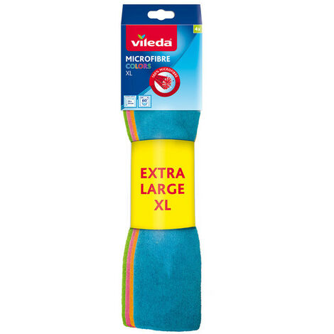 Chiffons Microfibre Vileda Xl Couleurs Nettoyage Puissant Et Sans Traces - Vileda