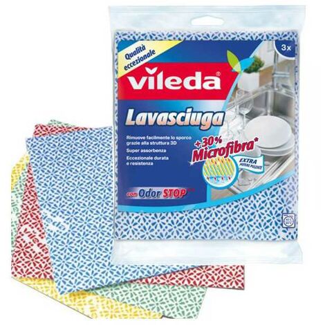Chiffons multi-usage pour lave-linge/sèche-linge, lot de 3, 36x34 cm, Vileda