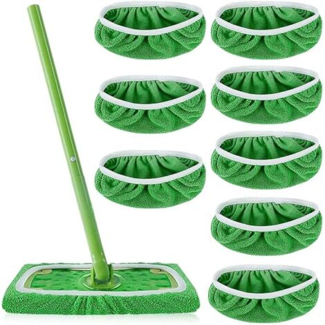 Chiffons Réutilisables pour,Lingettes Reutilisable pour,8 pièces Serpillière Recharge Balai Vapeur,Mop Pads en Microfibres pour Nettoyer et frotter Les sols secs ou humides