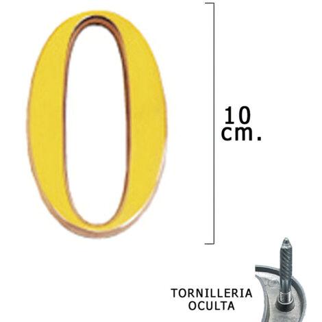 Chiffre 0 Wolfpack laiton 10 cm + vis blister 1 unité