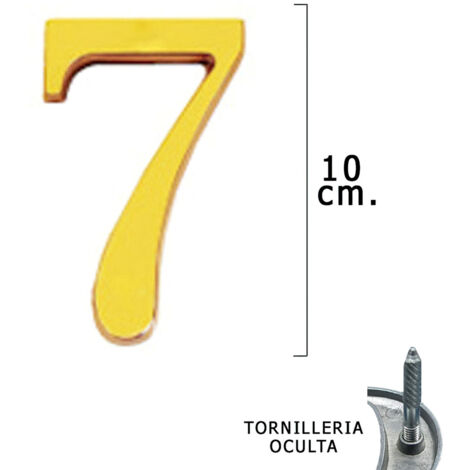 Chiffre 7 Wolfpack laiton 10 cm + vis blister 1 unité