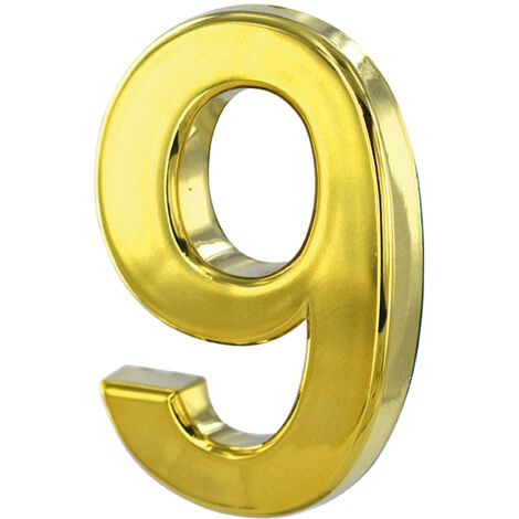 Chiffre 9 doré adhésif, ABS, H.50mm - THIRARD
